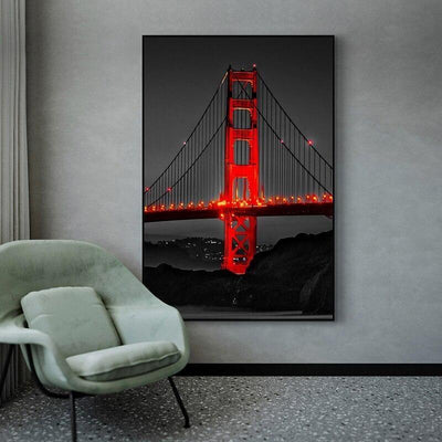 Pittura Vintage del Golden Bridge Gate