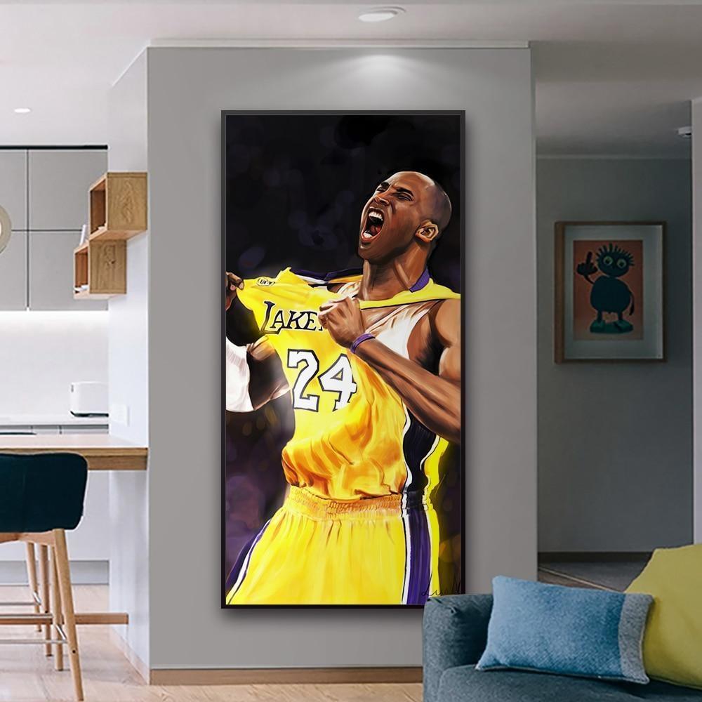 Dipinto Vintage di Kobe Bryant