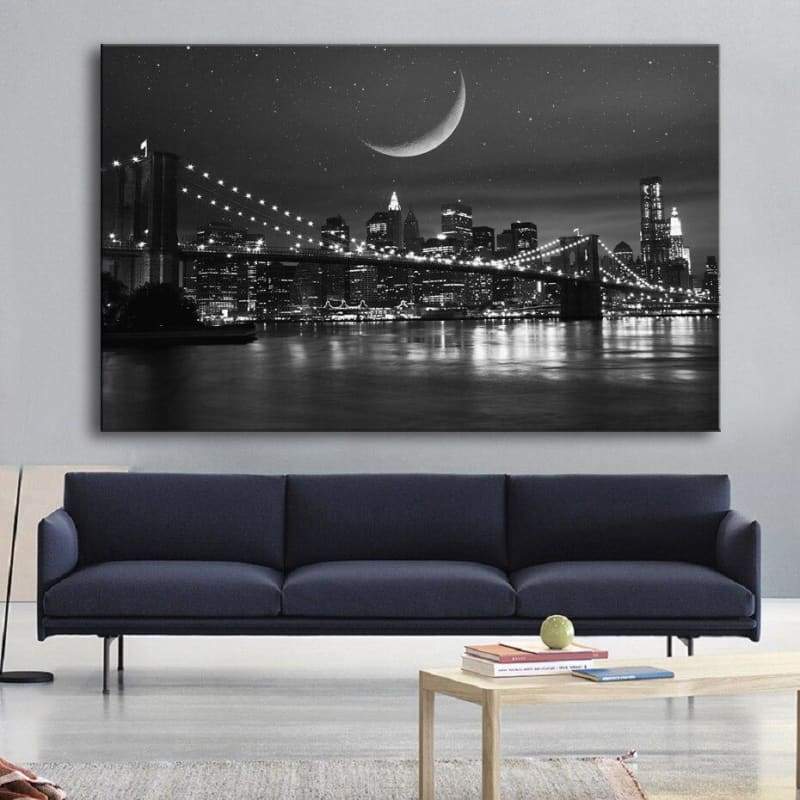 Vintage New York Led tavolo in bianco e nero