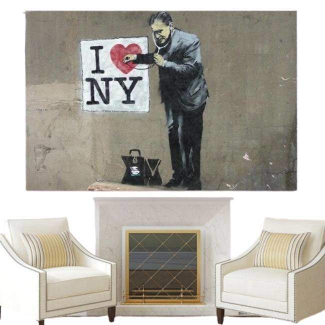 Vintage Vintage Amo la pittura di New York