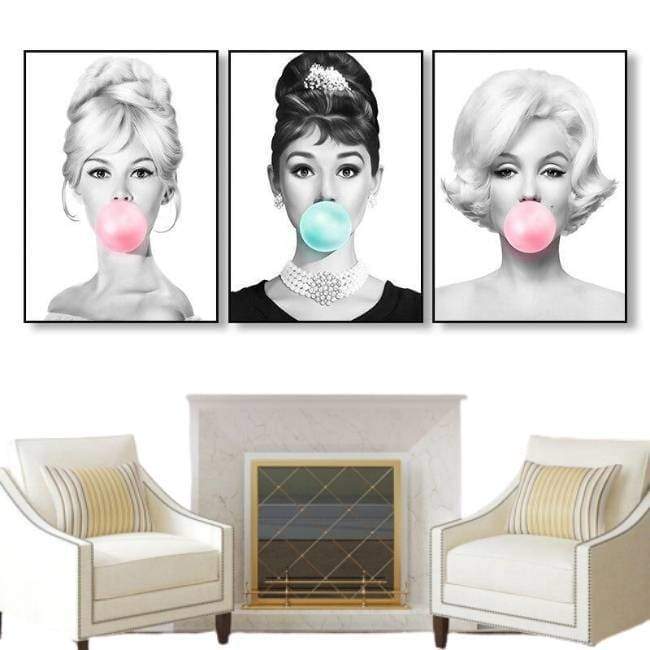 Dipinto di gomma da masticare vintage Marilyn Monroe