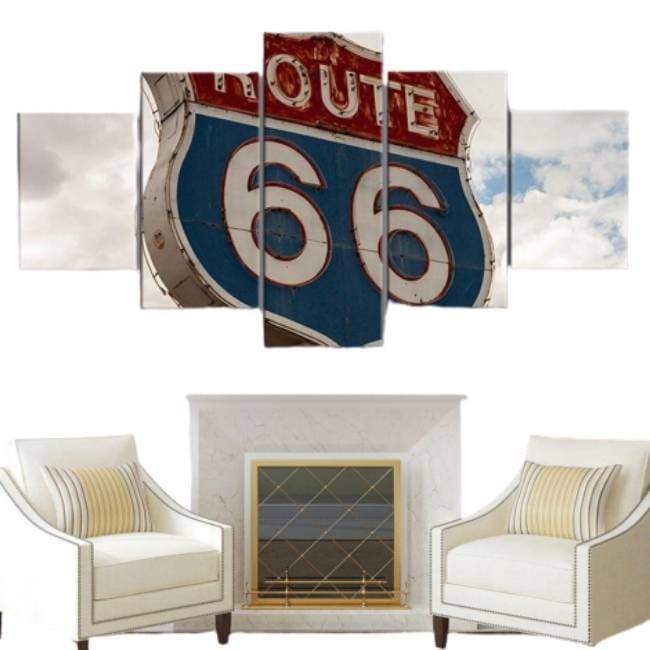 Route 66 Pittura in metallo vintage