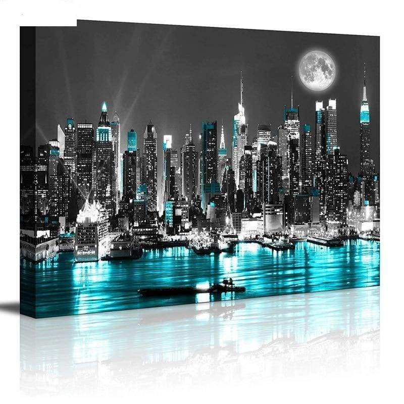 Luminoso dipinto vintage di New York