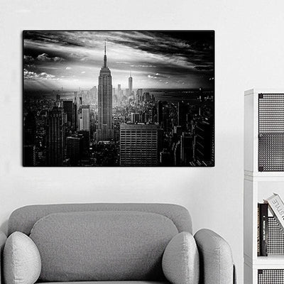 Pittura vintage in bianco e nero di New York