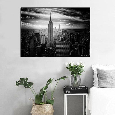 Pittura vintage in bianco e nero di New York
