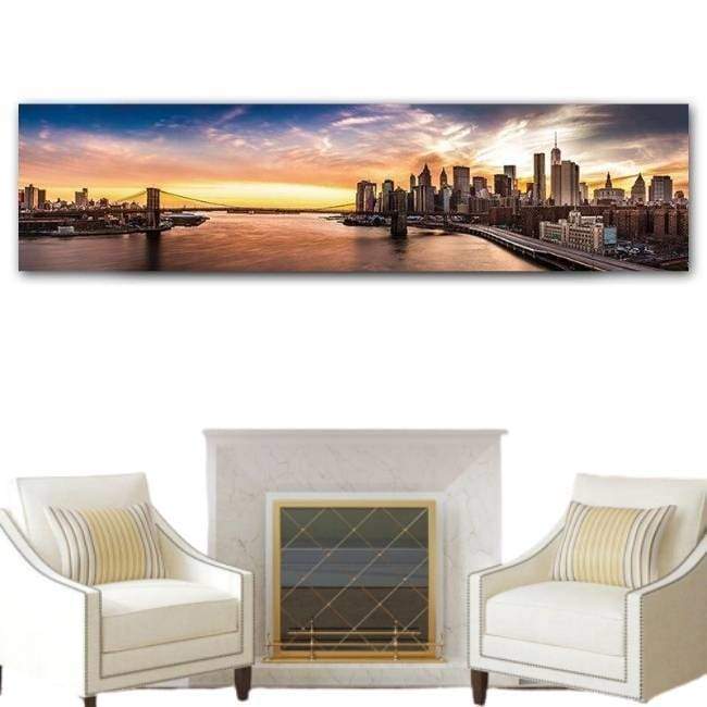 Ponte di Brooklyn di New York dipinto Vintage