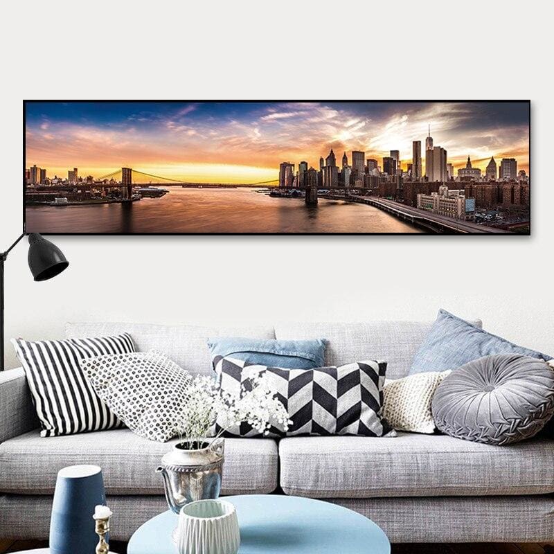 Ponte di Brooklyn di New York dipinto Vintage