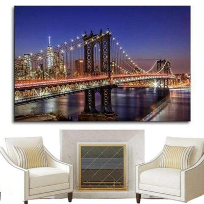 Dipinto vintage in rilievo di New York