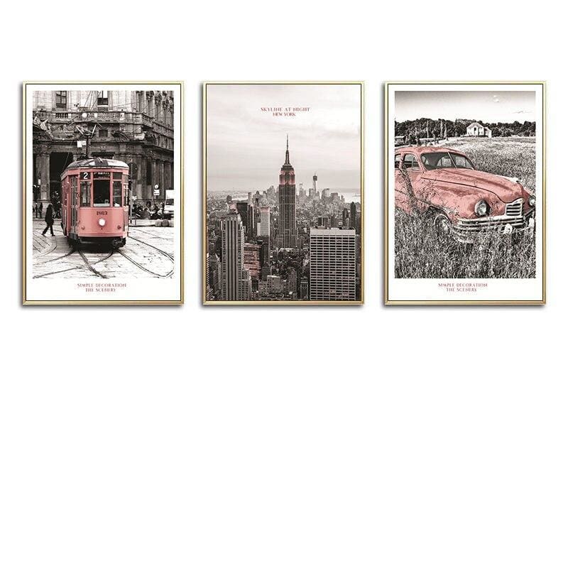 Dipinto vintage con rose di New York