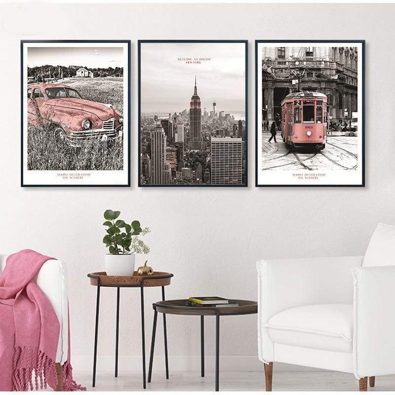 Dipinto vintage con rose di New York