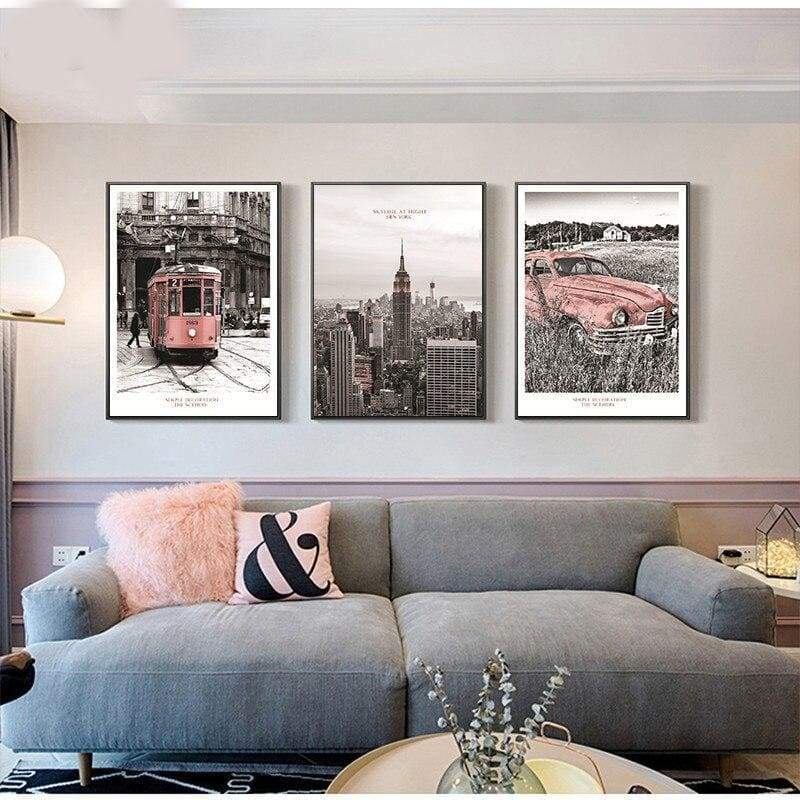 Dipinto vintage con rose di New York