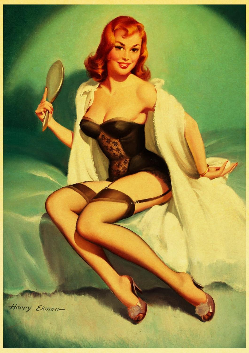Pittura pin-up vintage