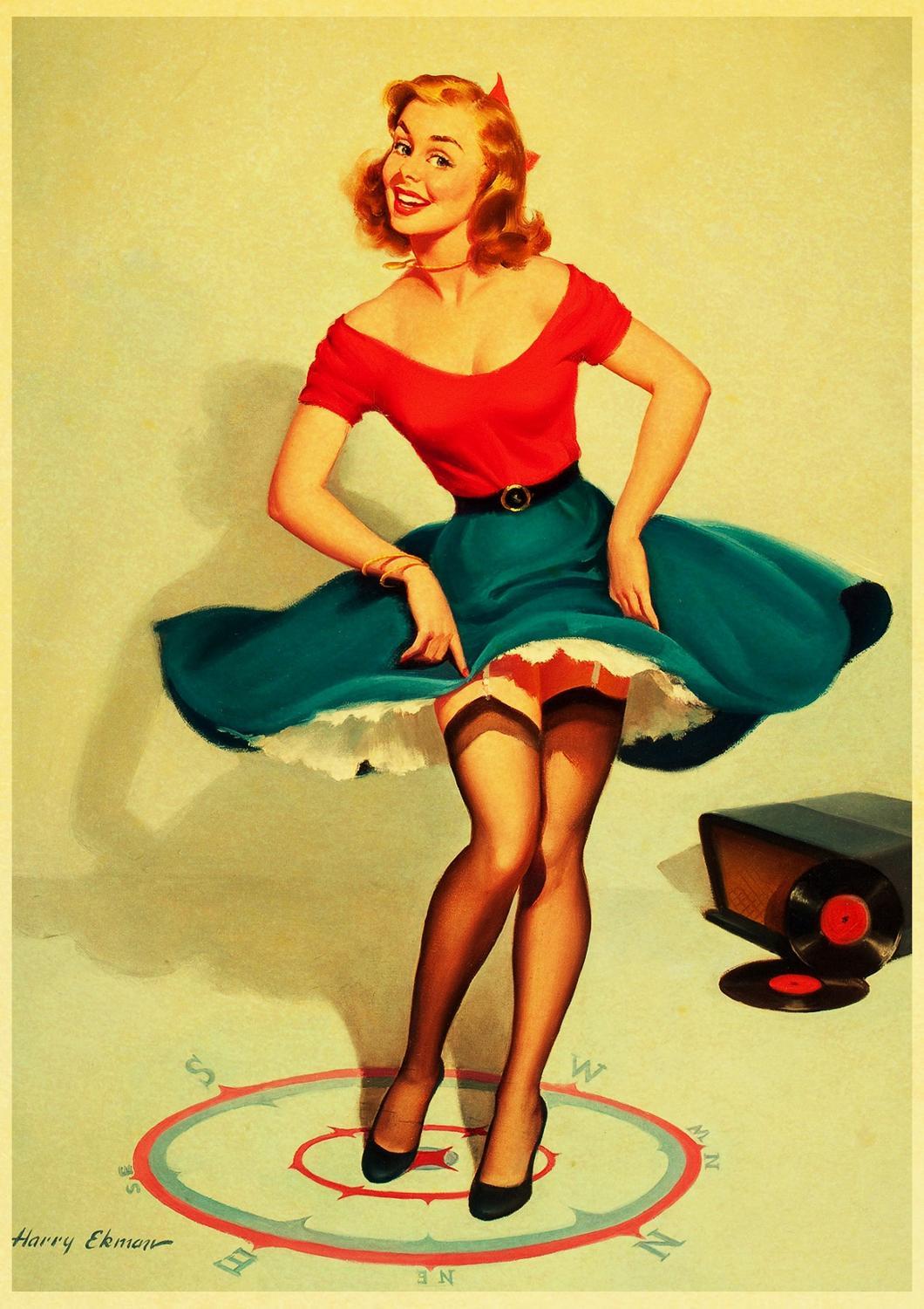 Pittura pin-up vintage