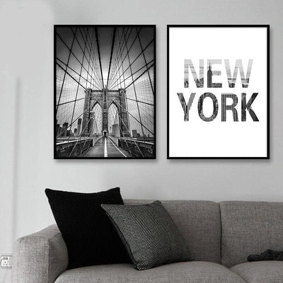 Dipinto Vintage New York Manhattan Bridge