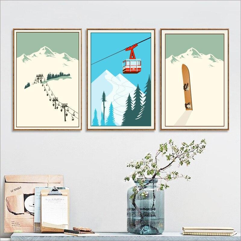 Pittura di sci Vintage