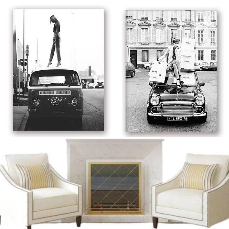 Verniciatura auto Vintage in bianco e nero