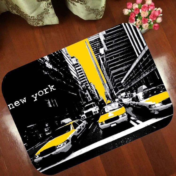 Tappeto New York vintage giallo e grigio