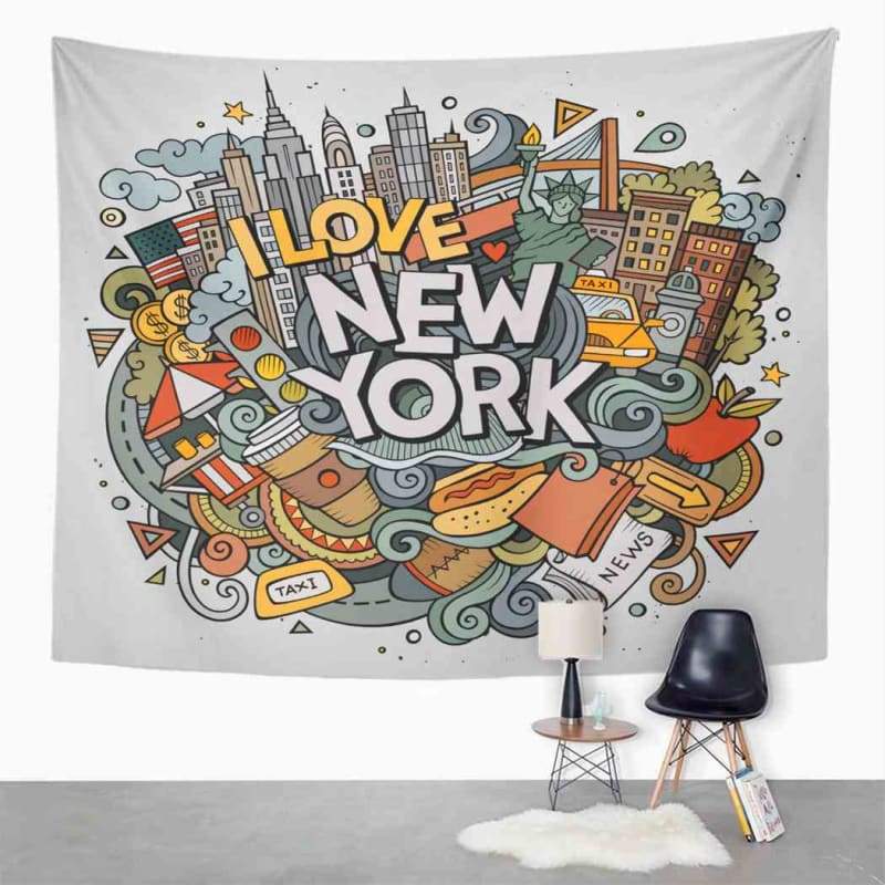 Arazzo vintage in stile New York