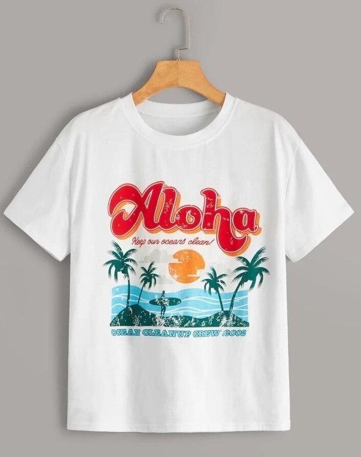 T-shirt Aloha vintage da donna