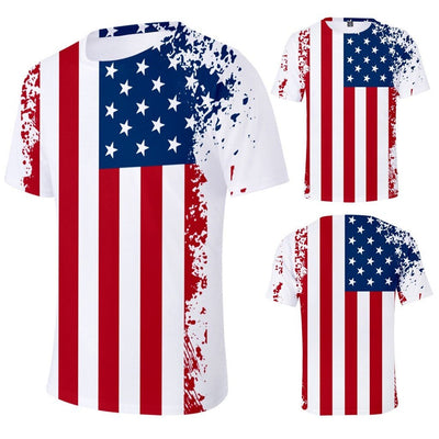 T-shirt bandiera americana vintage da uomo
