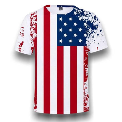 T-shirt bandiera americana vintage da uomo