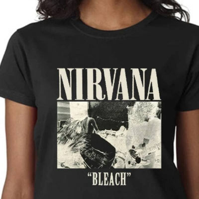Maglietta candeggina vintage dei Nirvana